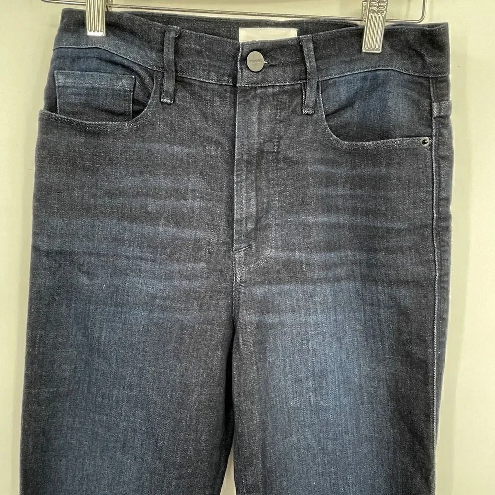 Frame Black Le Sylvie Washed Woven High Straight Denim Jeans Size 27